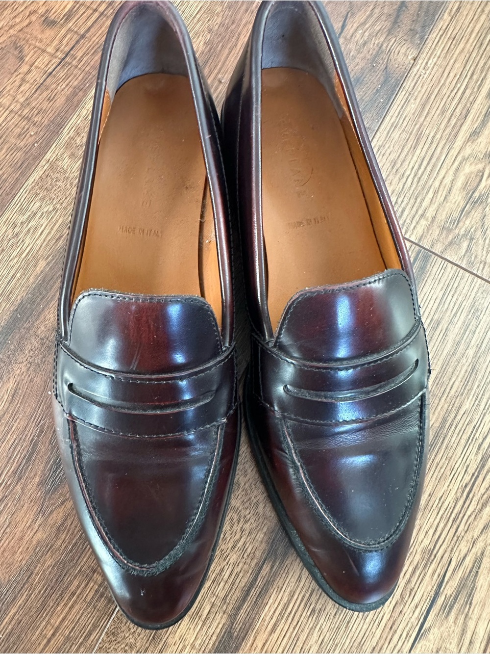 Italian leather penny loafers